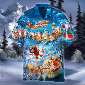 Santa Rides Into Town With Horse Hawaiian Shirt- For men and women - Fanshubus