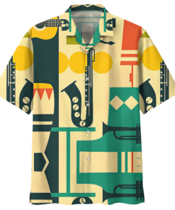 SAXOPHONE HAWAIIAN SHIRT .