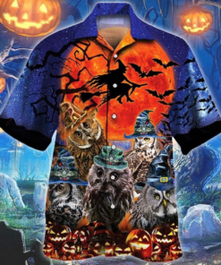 Scary Enough Halloween Owls Hawaiian Shirt- For men and women - Fanshubus