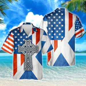 Scottish American Heritage Hawaiian Shirt | For Men &amp; Women | Adult | Hw8080- For men and women