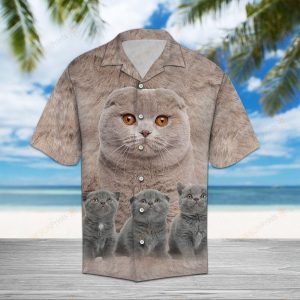Scottish Fold Gray Unique Design Hawaiian Shirt For Men Women- For men and women - Fanshubus