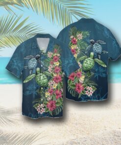 Sea Turtle 3D Hawaiian Shirt .