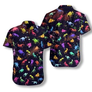 Seamless Dinosaurs Pattern Ez02 2608 Hawaiian Shirt- For men and women - Fanshubus