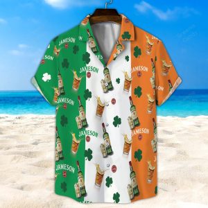 Seamless Jameson Ireland Flag All Over Print 3D Hawaiian Shirt And Beach Short- For men and women - Fanshubus