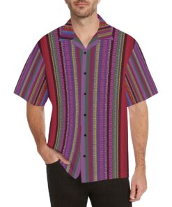 Serape Stripe Print Hawaiian Shirt