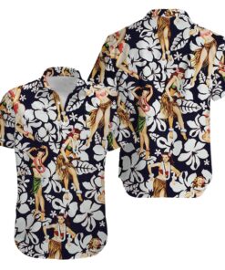 Sexy Girl Hula Tropical Hawaiian Shirt For Men Women- For men and women - Fanshubus