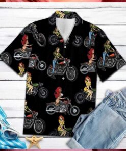 Sexy Girl Motorbike Hawaiian Shirt- For men and women - Fanshubus