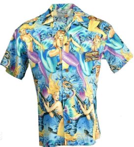 Sexy Mermaid Retro Hawaiian Shirts- For men and women - Fanshubus