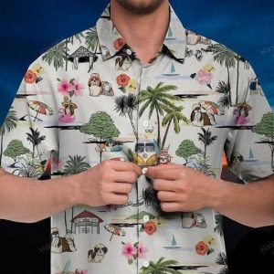 Shih Tzu Hawaiian Shirt Hawaii Beach Retro - Fanshubus