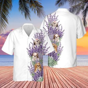 ShihTzu Purple Lavender Shirt Hawaiian Shirt- For men and women - Fanshubus