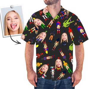 Shirt Men's Hawaiian Shirt Super Hero