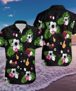 Shirtoccer Black Hawaiian Aloha Shirt- For men and women - Fanshubus