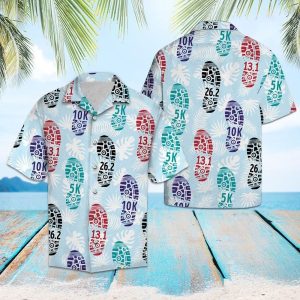 Shoes Print Marathon Blue Unique Design Hawaiian Shirt For Men Women- For men and women - Fanshubus
