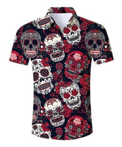 Shop MenS Hawaiian Shirt Halloween Skeleton - Fanshubus