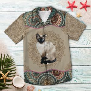 Siamese Cat Mandala Multicolor Amazing Design Hawaiian Shirt For Men Women- For men and women - Fanshubus