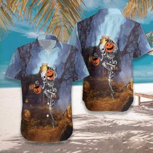 Skeleton Go Out For Halloween Night Hawaiian Shirt- For men and women - Fanshubus