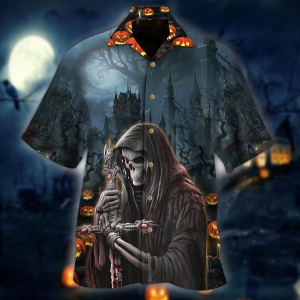 Skeleton Keep Divine Sword Halloween Hawaiian Shirt- For men and women - Fanshubus