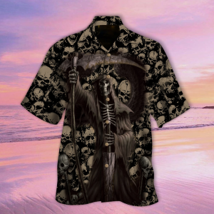 Skull And Scythe Of Death Hawaiian Shirt - For Men and Women Fanshubus
