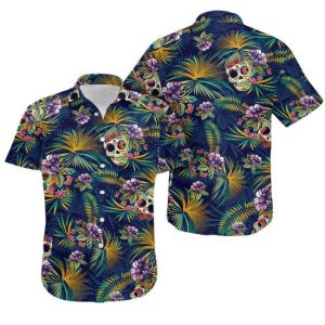 Skull Art Hawaiian Shirt - For Men & Women - Adult