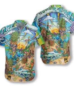 Skull Beach  Hawaiian Shirt .