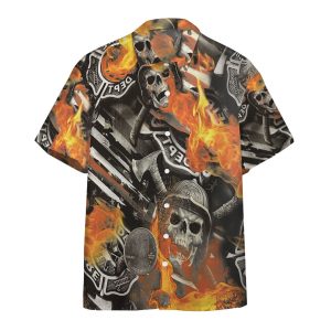 Skull Firefighter Custom Hawaiian Shirt | For Men &amp; Women | Adult |- For men and women - Fanshubus
