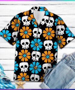 Skull Flower Hawaiian Shirt