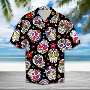 Skull Flower Hawaiian Shirt - For Men & Women - Adult