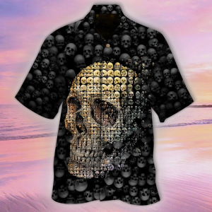 Skull Fragment Hawaiian Shirt .