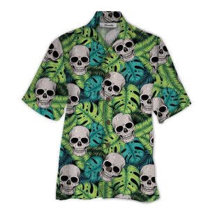 Skull Green Unique Design Unisex Hawaiian Shirt- For men and women - Fanshubus