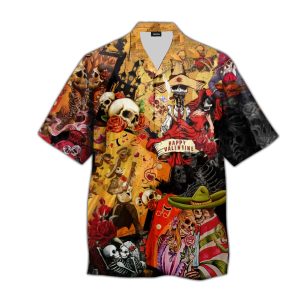 Skull Happy Valentine Day Hawaiian Shirt | For Men &amp; Women | Adult |- For men and women - Fanshubus