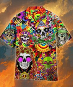 Skull Hippie Hawaiian Shirt - For Men and Women - Fanshubus