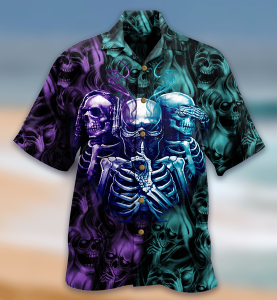 Skull Neither Hear Nor See Hawaiian Shirt | For Men &amp; Women | Adult |- For men and women - Fanshubus