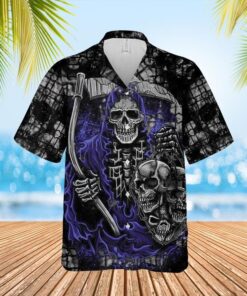 SKULL OF DEATH Halloween Hawaiian Shirt- For men and women - Fanshubus