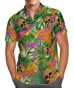 Skull Pineapple Hawaiian Shirt- For men and women - Fanshubus