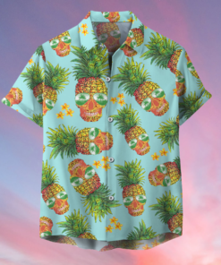 Skull Pineapple Tree Glasses Summer Hawaiian Shirt - For Men and Women Fanshubus