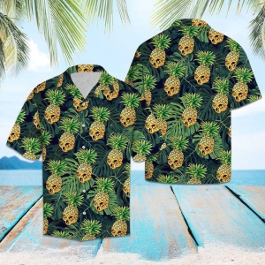 Skull Pineapple Tropical Hawaiian Shirt  -  Crazy Funny Hawaiian Shirt  -  Vintage Hawaiian Shirt - For Men and Women Fanshubus
