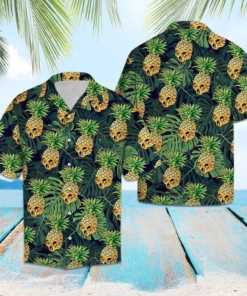 Skull Pineapple Tropical Hawaiian Shirt | Crazy Funny Hawaiian Shirt | Vintage Hawaiian Shirt