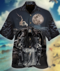 Skull Throne Halloween Hawaiian Shirt- For men and women - Fanshubus