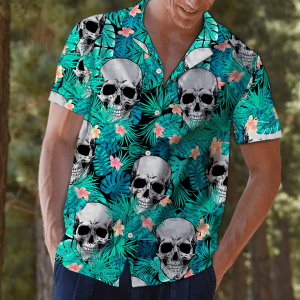 Skull Tropical Hawaiian Shirt Dh Gifts With Skulls On Them- For men and women - Fanshubus