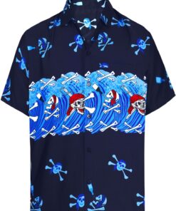 Skulls Blue Unique Design Hawaiian Shirt