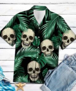 Skulls Green Unique Design Hawaiian Shirt- For men and women - Fanshubus