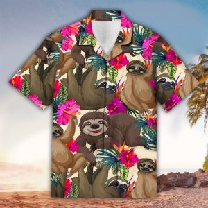 Sloth Aloha Shirt - Hawaiian Shirt For Sloth Lovers - For men and women - Fanshubus
