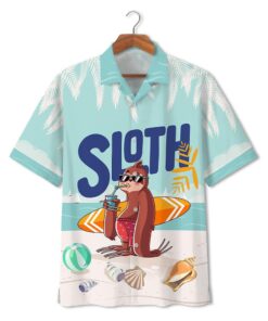 Sloth Summer Beach Hawaiian Shirt - For Men and Women - Fanshubus