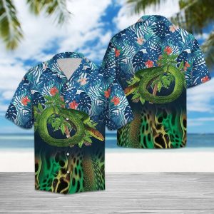 Snake Blue Nice Design Hawaiian Shirt- For men and women - Fanshubus