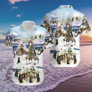 So Cute Penguins Decor For Christmas Day Hawaiian Shirt | For Men &amp; Women | Adult |- For men and women - Fanshubus