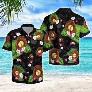 Softball Beach Vibe Tropical Hawaiian Shirt- For men and women - Fanshubus