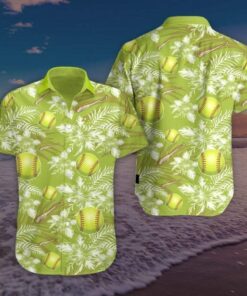 Softball Yellow Hibiscus Hawaiian Shirt- For men and women - Fanshubus