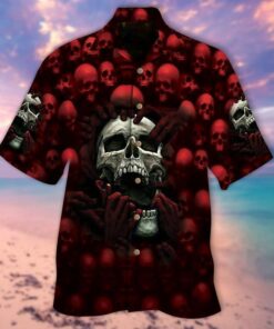 Spooky Skull Halloween Hawaiian Shirt- For men and women - Fanshubus