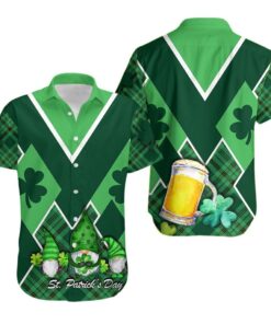 St. Patricks Day Ireland Gnome Hawaiian Shirt Shamrock Th4- For men and women - Fanshubus