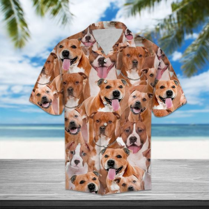 Staffordshire Terrier Hawaiian Shirt | For Men &amp; Women | Adult |- For men and women - Fanshubus